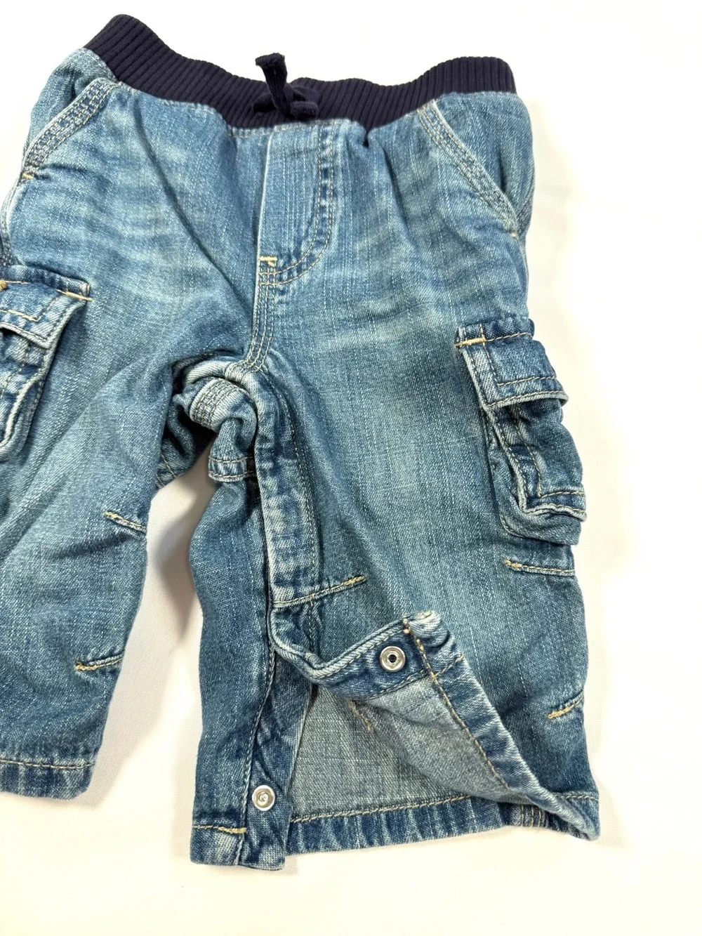 VINTAGE BABYGAP Y2K Carpenter Utility Denim‎ Shorts Baby 6-12 Months 2009 Cargo
